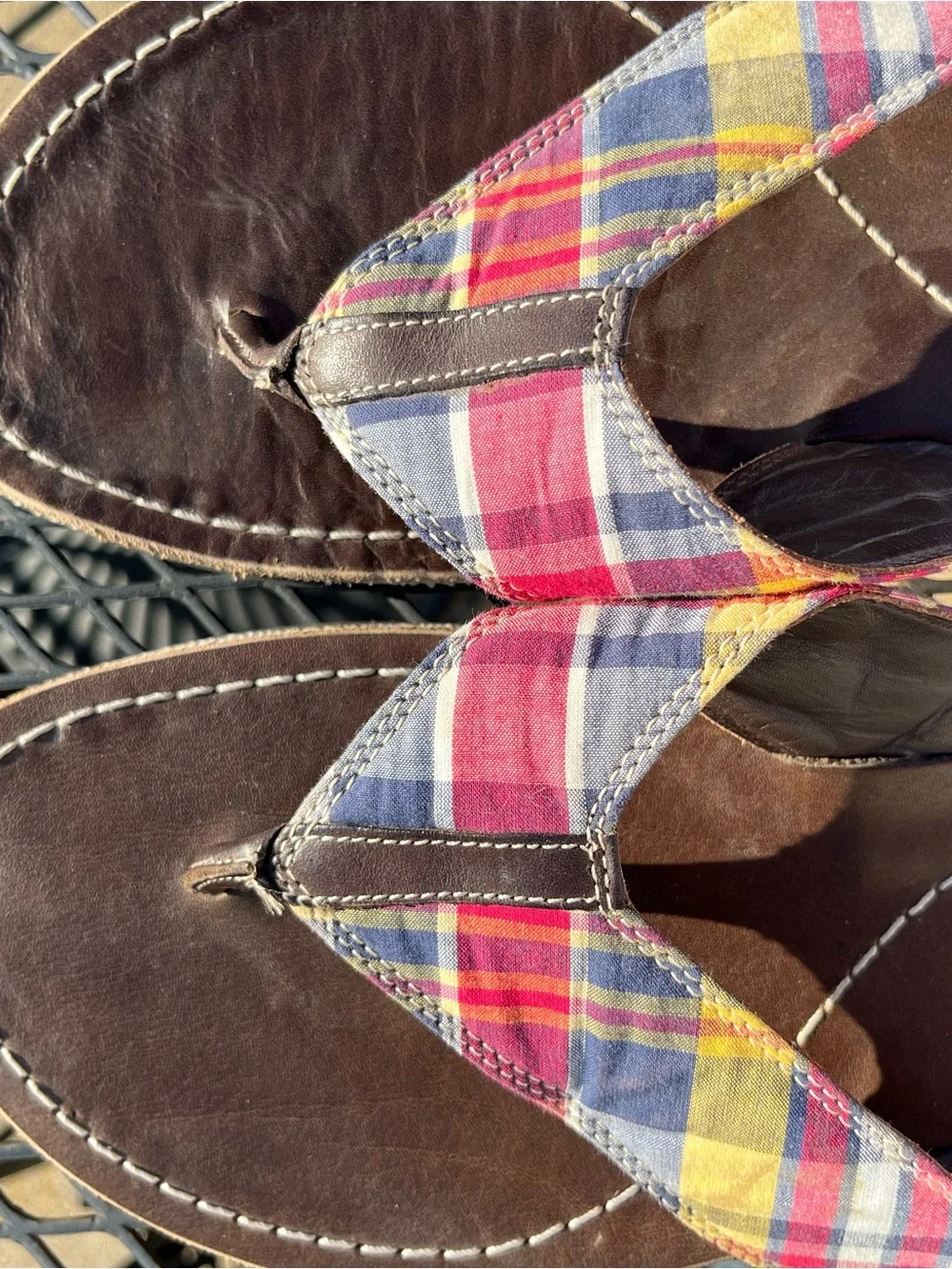 Cole Haan Plajd Fabric Sandals